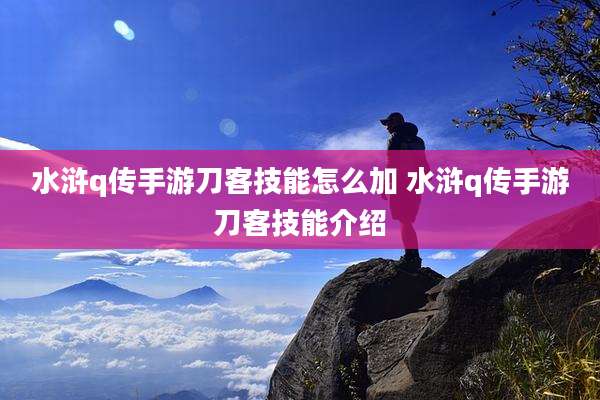 水浒q传手游刀客技能怎么加 水浒q传手游刀客技能介绍