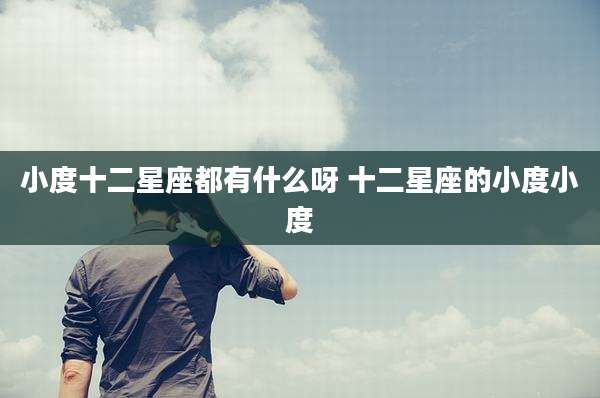 小度十二星座都有什么呀 十二星座的小度小度