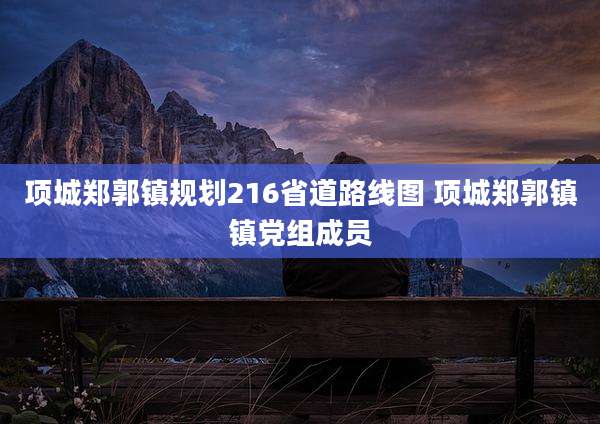 项城郑郭镇规划216省道路线图 项城郑郭镇镇党组成员