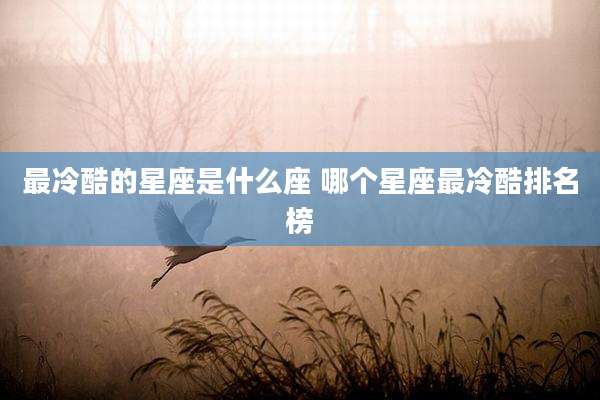最冷酷的星座是什么座 哪个星座最冷酷排名榜