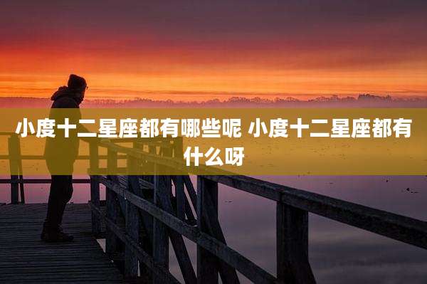 小度十二星座都有哪些呢 小度十二星座都有什么呀
