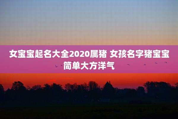 女宝宝起名大全2020属猪 女孩名字猪宝宝简单大方洋气