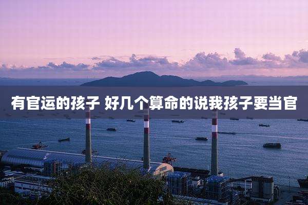 有官运的孩子 好几个算命的说我孩子要当官