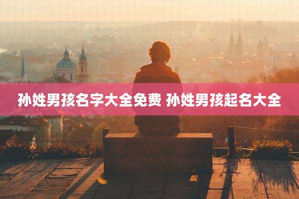 孙姓男孩名字大全免费 孙姓男孩起名大全