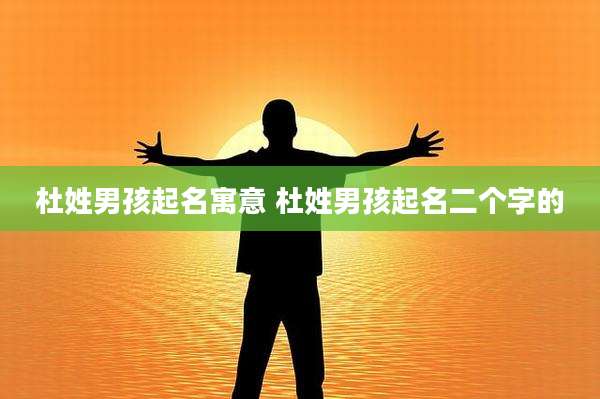 杜姓男孩起名寓意 杜姓男孩起名二个字的