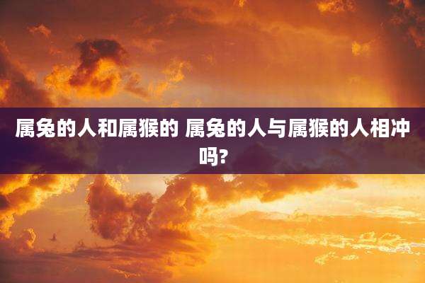 属兔的人和属猴的 属兔的人与属猴的人相冲吗?