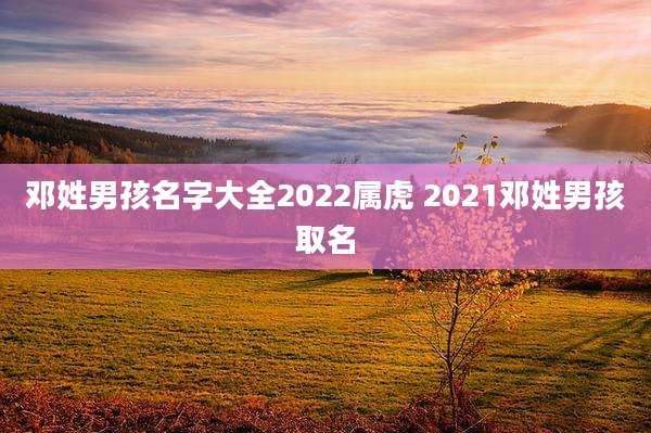 邓姓男孩名字大全2022属虎 2021邓姓男孩取名
