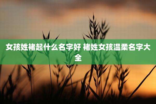 女孩姓褚起什么名字好 褚姓女孩温柔名字大全
