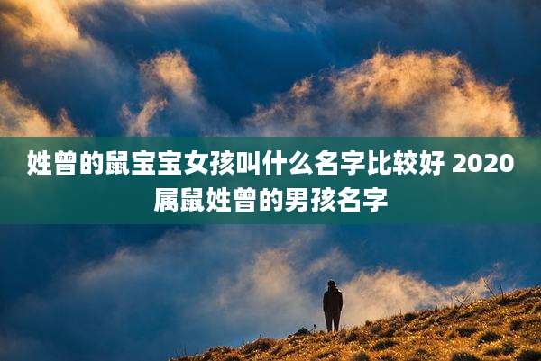 姓曾的鼠宝宝女孩叫什么名字比较好 2020属鼠姓曾的男孩名字