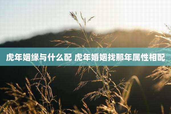 虎年姻缘与什么配 虎年婚姻找那年属性相配