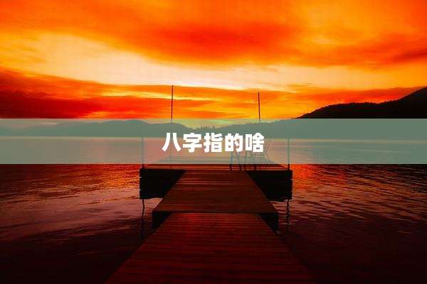 八字指的啥