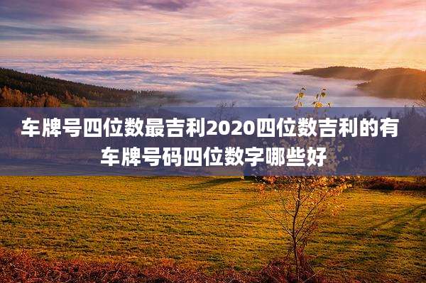 车牌号四位数最吉利2020四位数吉利的有 车牌号码四位数字哪些好