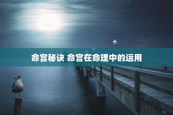 命宫秘诀 命宫在命理中的运用
