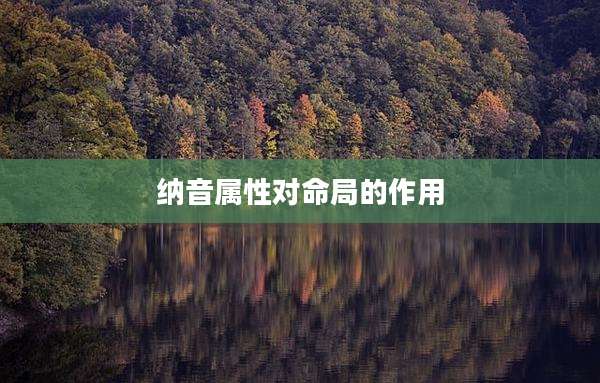 纳音属性对命局的作用