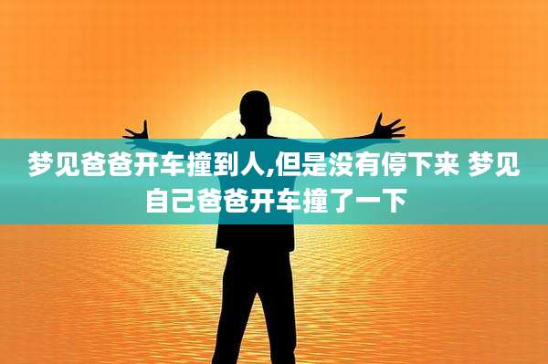 梦见爸爸开车撞到人,但是没有停下来 梦见自己爸爸开车撞了一下