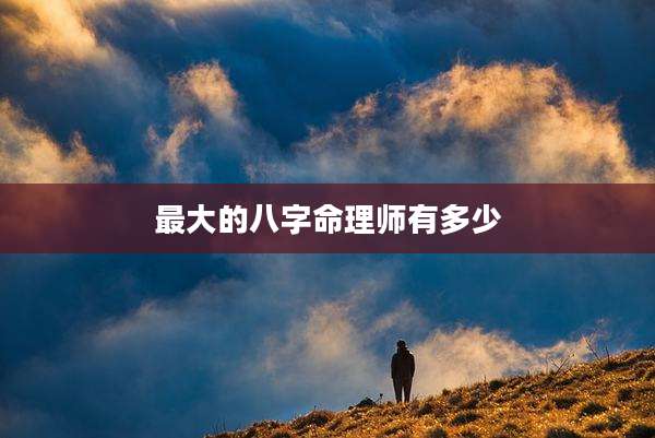 最大的八字命理师有多少