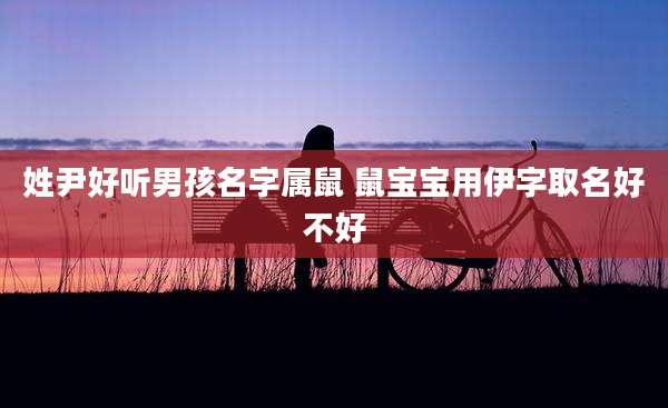 姓尹好听男孩名字属鼠 鼠宝宝用伊字取名好不好