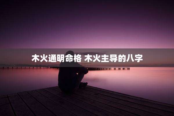 木火通明命格 木火主导的八字