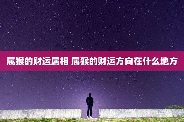 属猴的财运属相 属猴的财运方向在什么地方