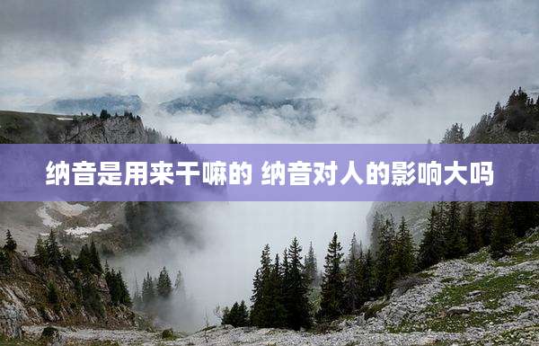 纳音是用来干嘛的 纳音对人的影响大吗