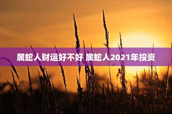 属蛇人财运好不好 属蛇人2021年投资