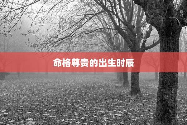 命格尊贵的出生时辰