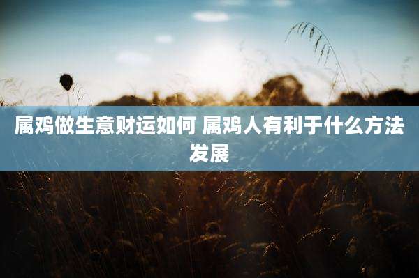 属鸡做生意财运如何 属鸡人有利于什么方法发展