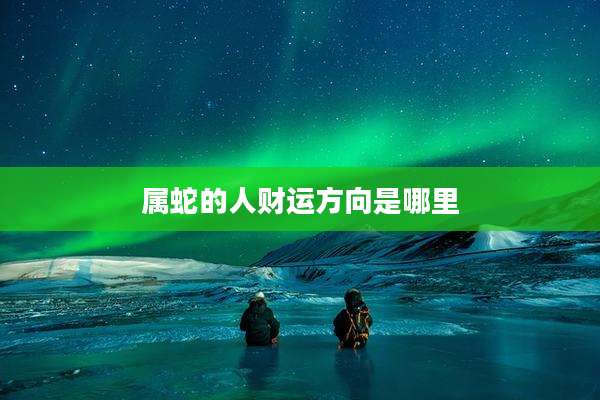 属蛇的人财运方向是哪里