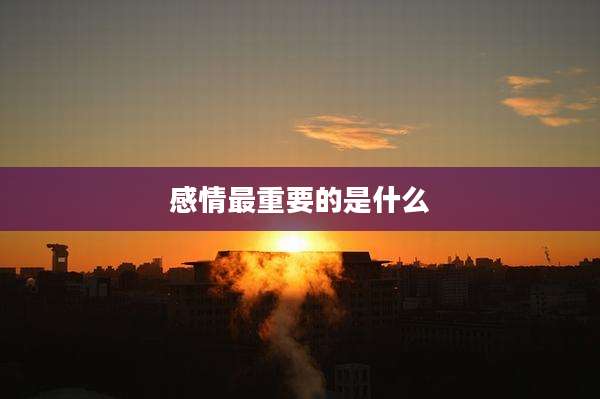 感情最重要的是什么