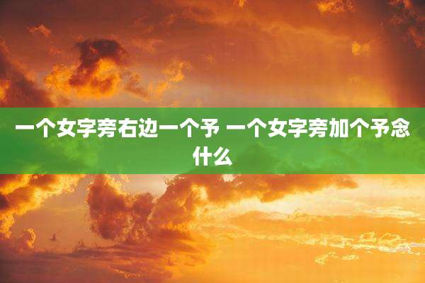 一个女字旁右边一个予 一个女字旁加个予念什么
