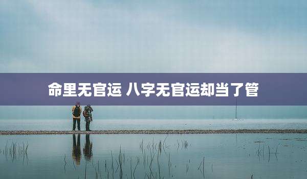 命里无官运 八字无官运却当了管