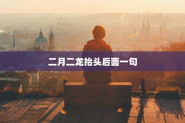 二月二龙抬头后面一句