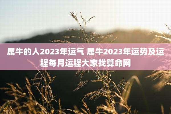 属牛的人2023年运气 属牛2023年运势及运程每月运程大家找算命网