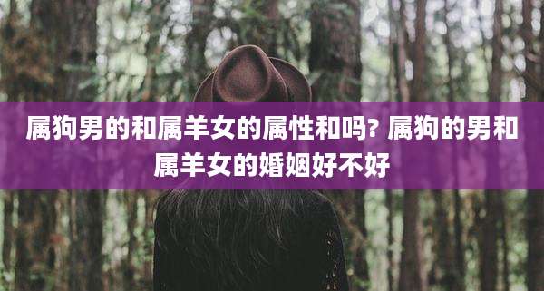 属狗男的和属羊女的属性和吗? 属狗的男和属羊女的婚姻好不好