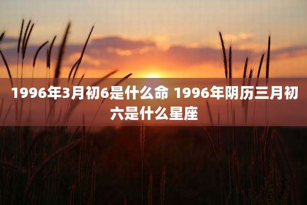 1996年3月初6是什么命 1996年阴历三月初六是什么星座