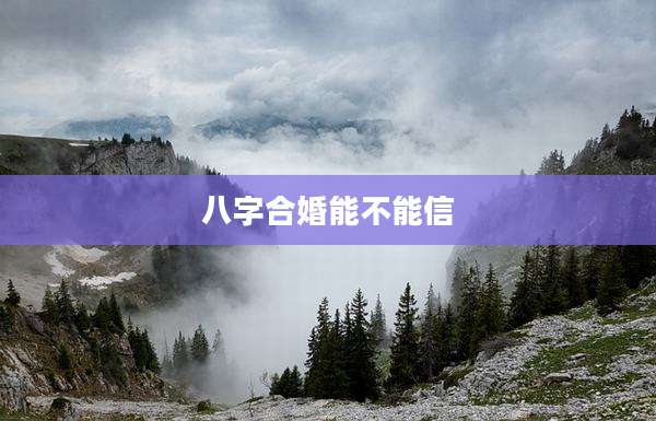 八字合婚能不能信