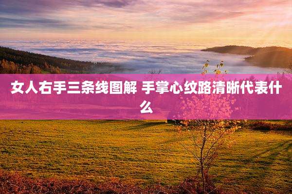 女人右手三条线图解 手掌心纹路清晰代表什么