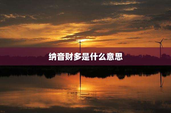 纳音财多是什么意思