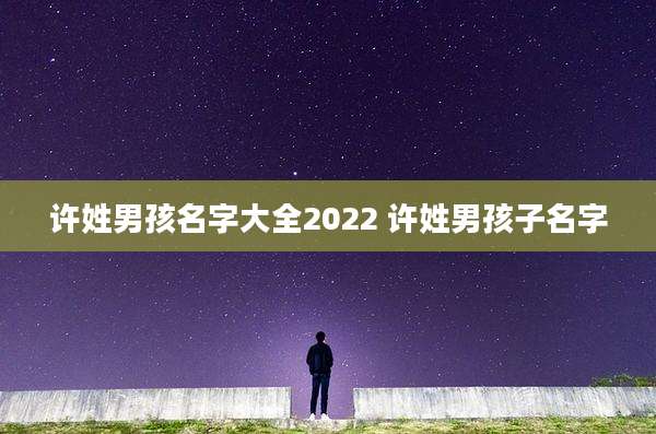 许姓男孩名字大全2022 许姓男孩子名字