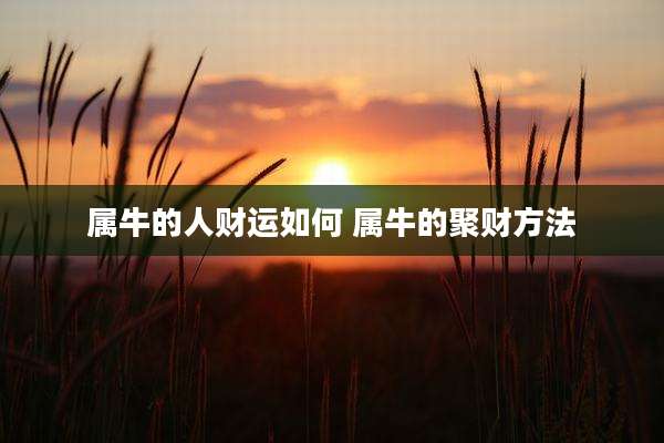 属牛的人财运如何 属牛的聚财方法