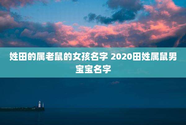 姓田的属老鼠的女孩名字 2020田姓属鼠男宝宝名字