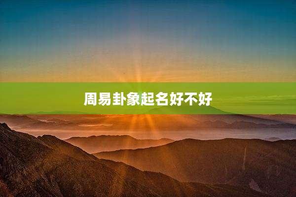 周易卦象起名好不好