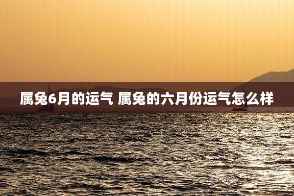 属兔6月的运气 属兔的六月份运气怎么样