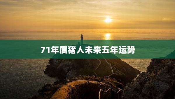 71年属猪人未来五年运势