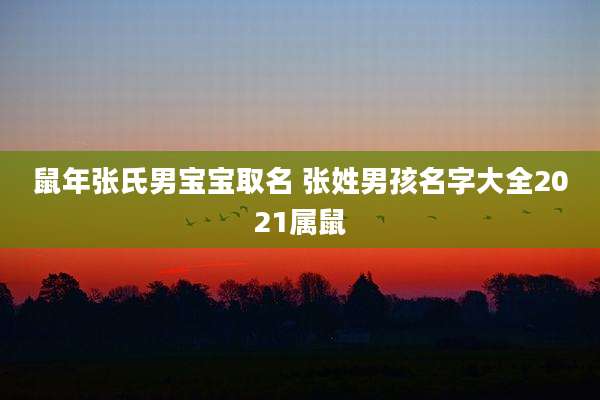 鼠年张氏男宝宝取名 张姓男孩名字大全2021属鼠