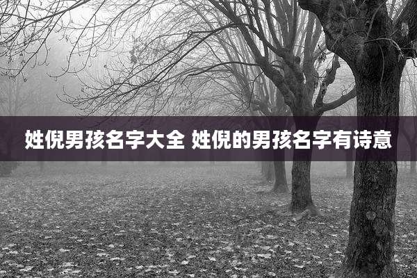 姓倪男孩名字大全 姓倪的男孩名字有诗意