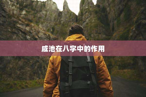咸池在八字中的作用