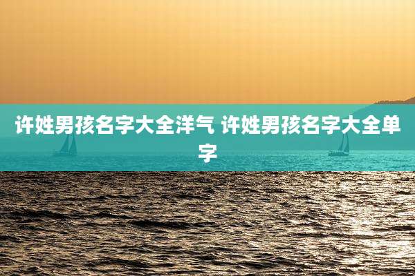 许姓男孩名字大全洋气 许姓男孩名字大全单字
