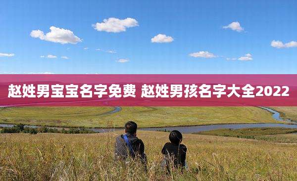 赵姓男宝宝名字免费 赵姓男孩名字大全2022