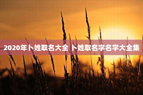2020年卜姓取名大全 卜姓取名字名字大全集